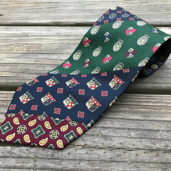 Tommy Hilfiger Men Tie Multi Color 100% Silk Neckt - Picture 10 of 10